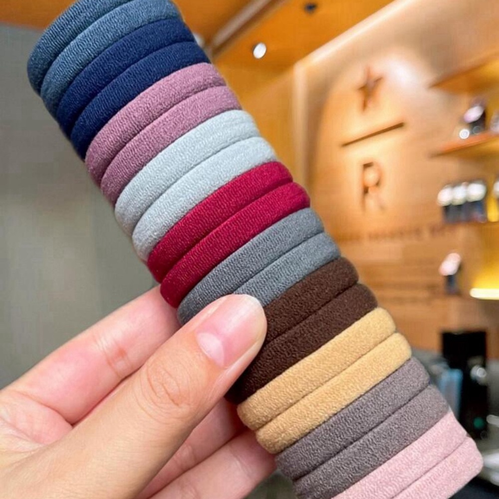 20pcs/set Seamless Random Color Elastic Hair Ties For Women - Picture 7 of 7